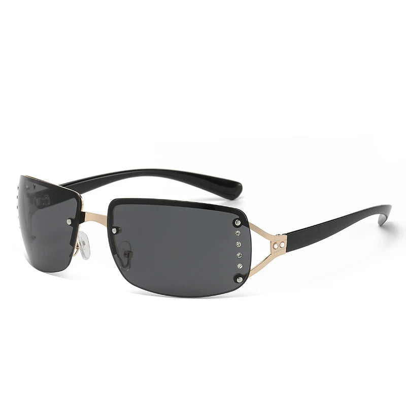 New  Women Sunglasses Luxury Brand Design Fashionable Y2KSun Glasses Camping Cycling Fishing Retro Frameless Uv400 Men Sunnies