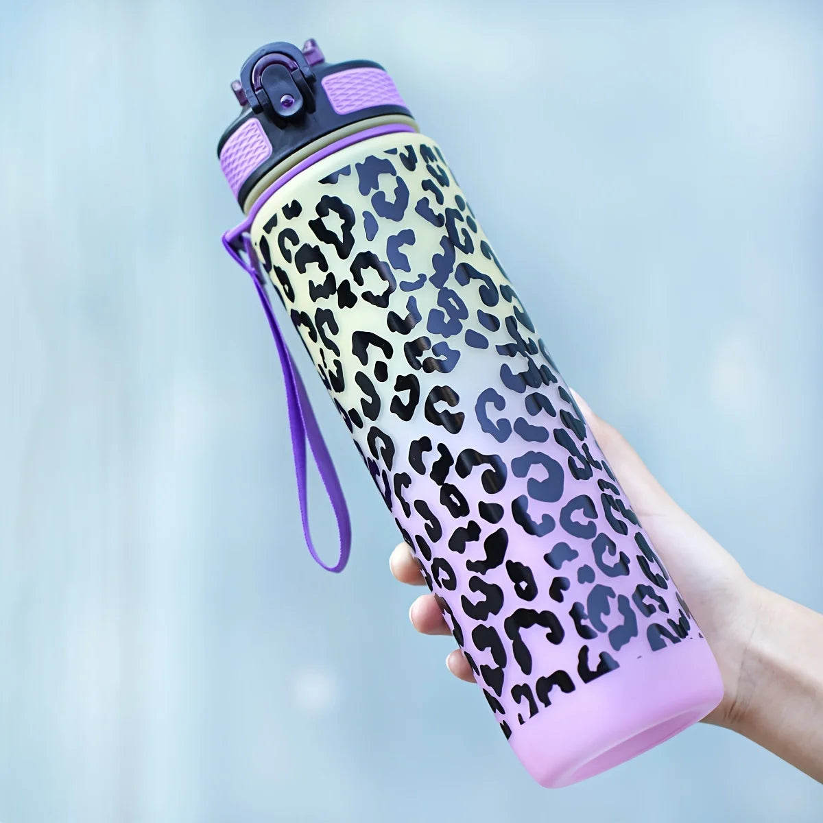 1000ml/34oz outdoor sports water bottle, with lid, durable and leak-proof, suitable for running, cycling, birthday gift, gift