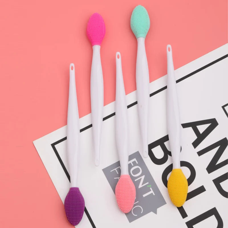 YS-Double sided nose brush, face wash brush, lip and face cleaning, blackhead and acne cleansing, makeup brush