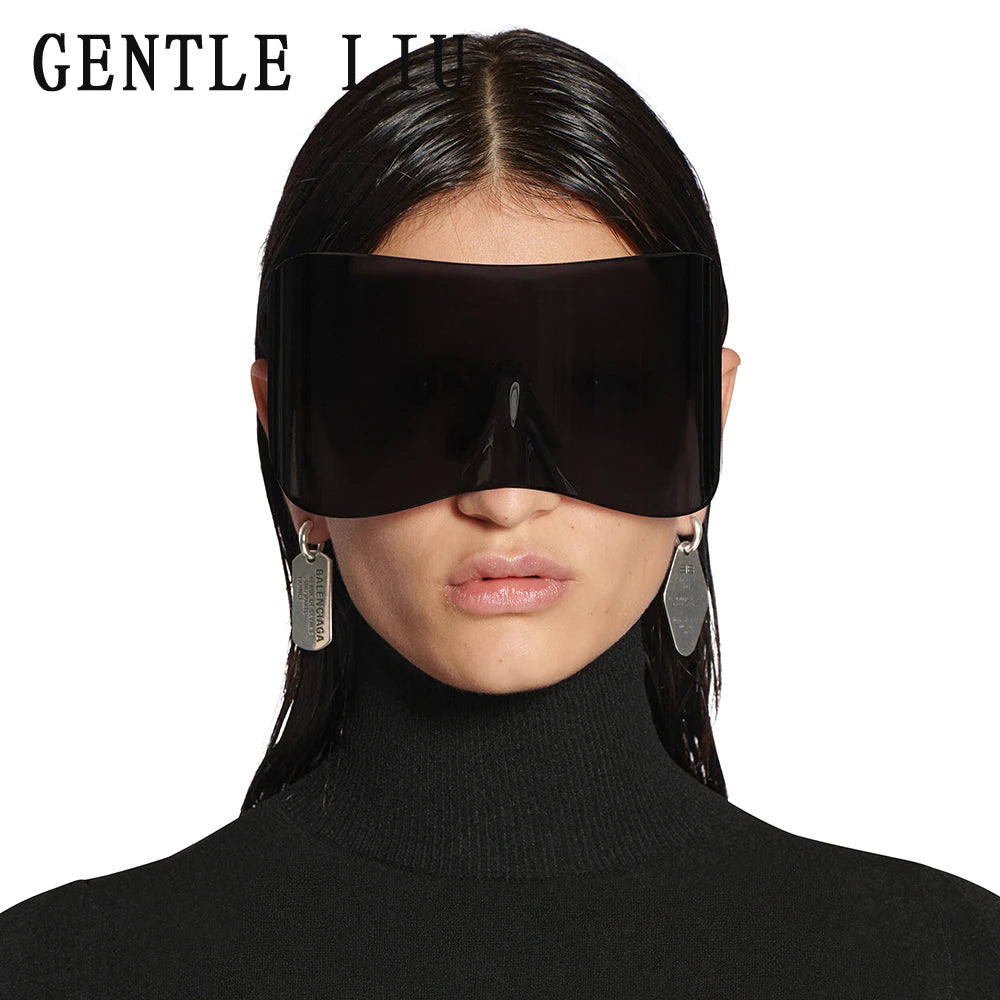 Y2k Retro Oversized Sunglasses Mask Women Punk Goggle Sports Sun Glasses For Men Women 2000's Brand Designer Shield Eyewear sol