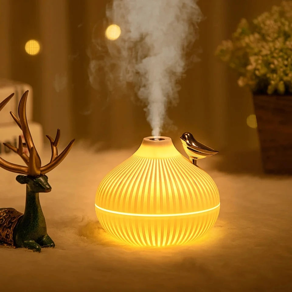 300ml USB Air Humidifier Mini Water Aroma Diffuser with Warm LED Night Light for Home Room Ultrasonic Cool Mist Humidificador