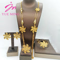 Five Layer Jewelry Set For Women Trendy Long Chain 80cm Necklace Cuff Bangle Adjustable Ring Geometry Earrings Jewelry Accessory