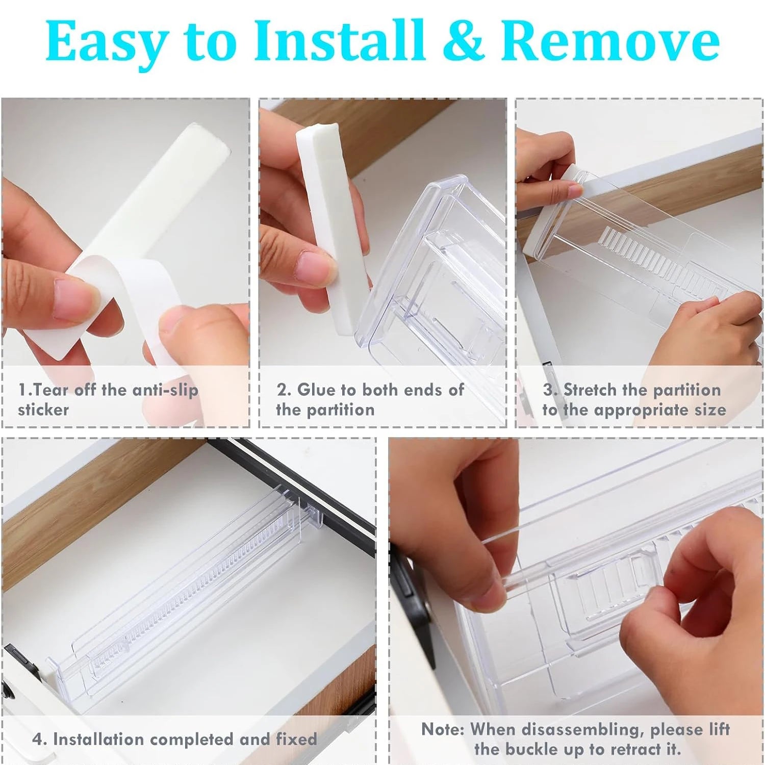 Velori Clear Organizer Set — Adjustable Expandable Drawer Dividers