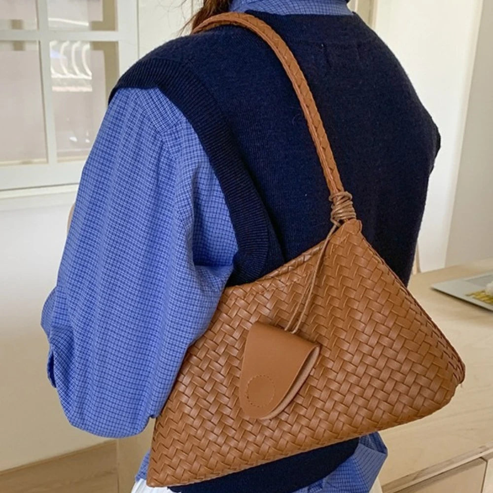 Large Capaci Woven Bag Women Autumn Winter New Retro Commuter Underarm Single Oulder Bag Simple Sle Handbag for Work Сумка 2026