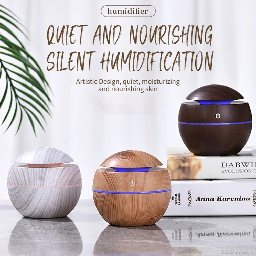 Desktop mini personal ultrasonic humidifier aromatherapy with colorful LED night light, office, bedroom, dorm room, USB power