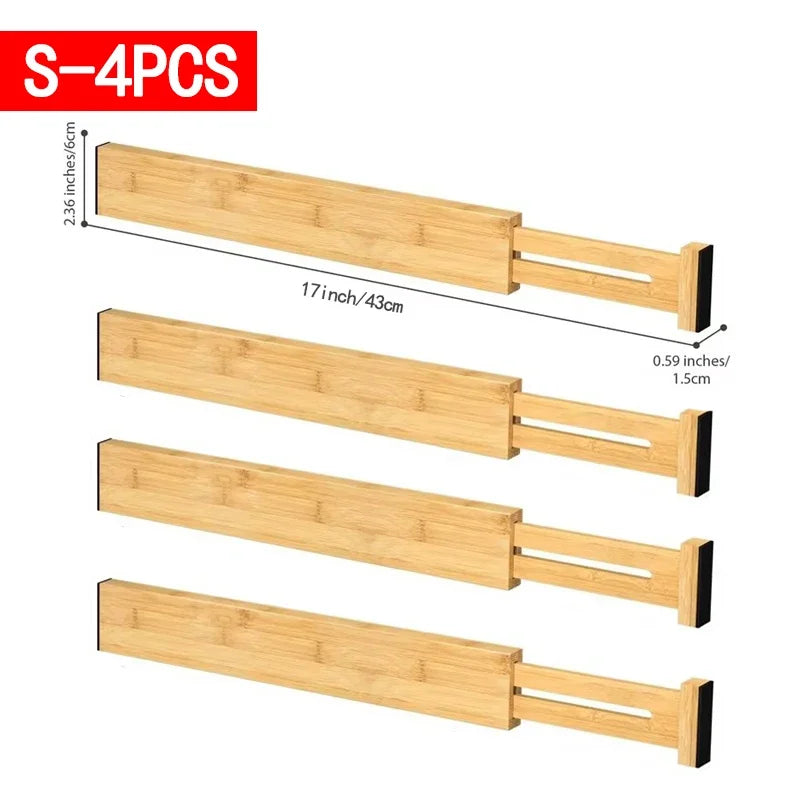 Velori Bamboo Dividers — Adjustable Drawer Separators Set