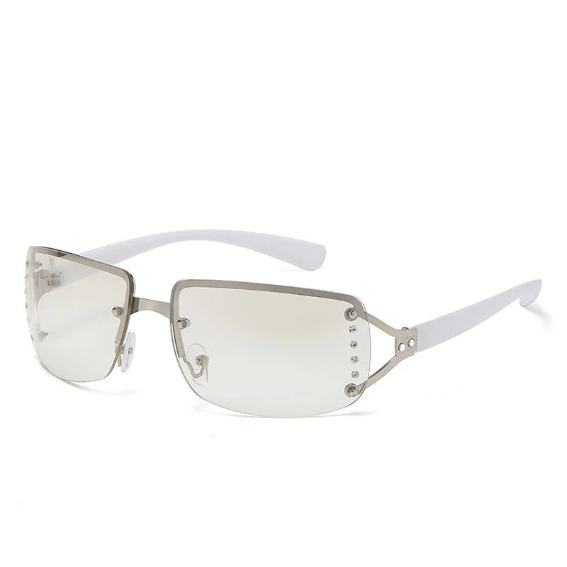New  Women Sunglasses Luxury Brand Design Fashionable Y2KSun Glasses Camping Cycling Fishing Retro Frameless Uv400 Men Sunnies