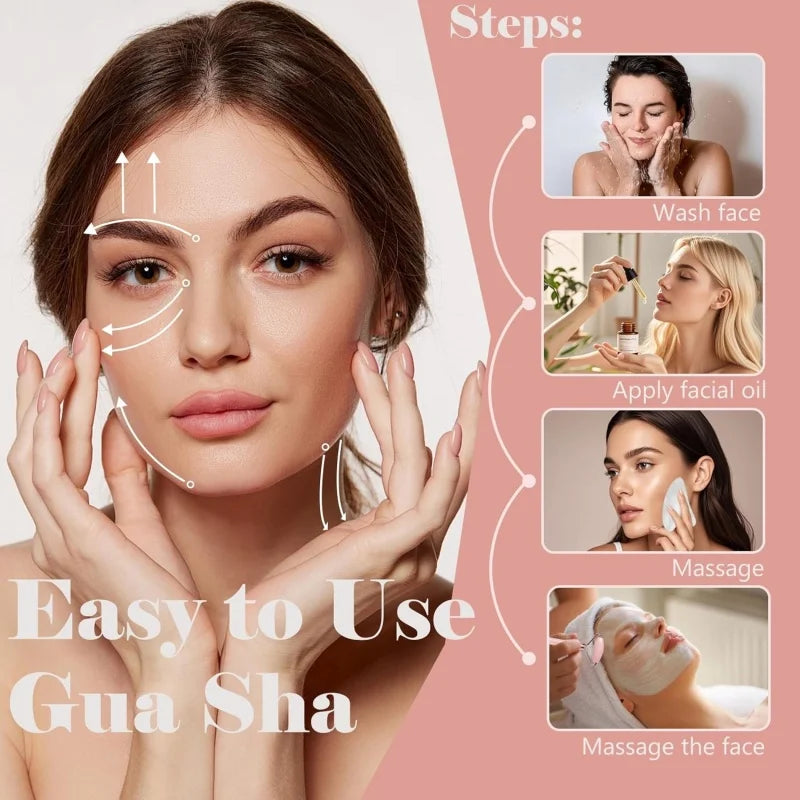 Velori Massage Kit — 2pc Face Roller & Gua Sha Board Set