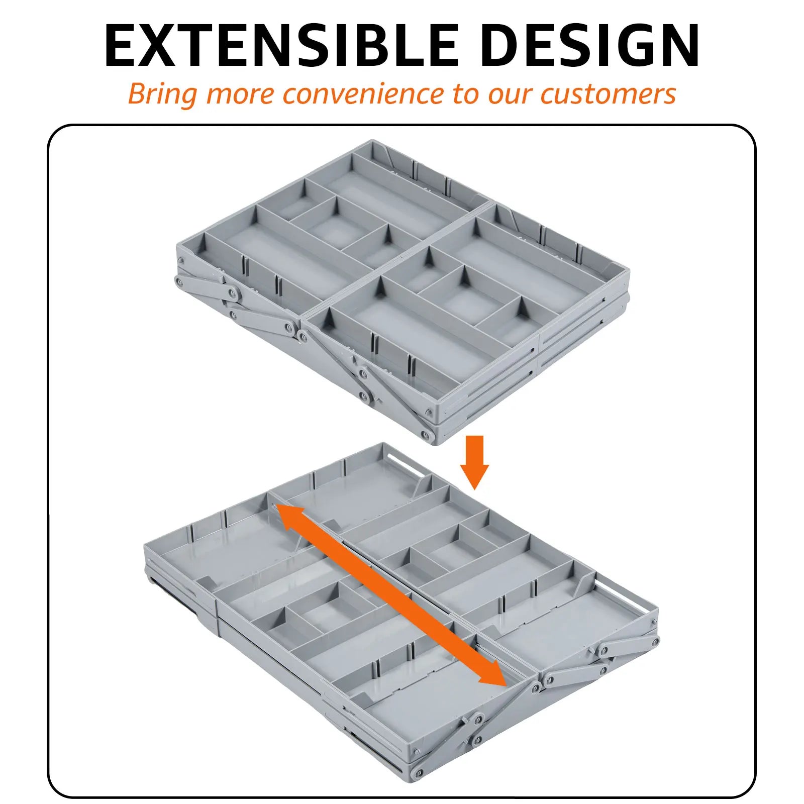 2/3 Tier Foldable Drawer Organizer Expandable Desk Organizer Trays with Adjustable Compartments for Office,Kitchen Supplies