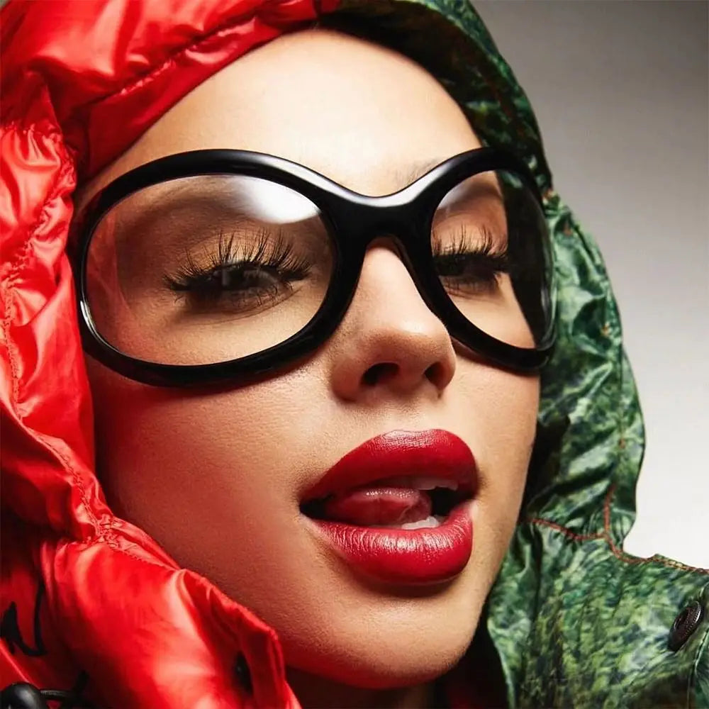 Irregular UV400 Oversized Sunglasses Y2K Shades Wrap Around Women & Men