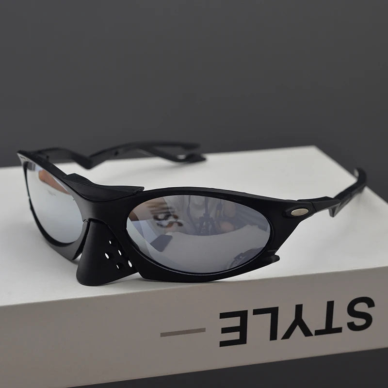Y2K Millennium Style Unisex Outdoor Cycling Mountain Walking Sunglasses round Face Women's Fashionable Retro Elegant Sporty