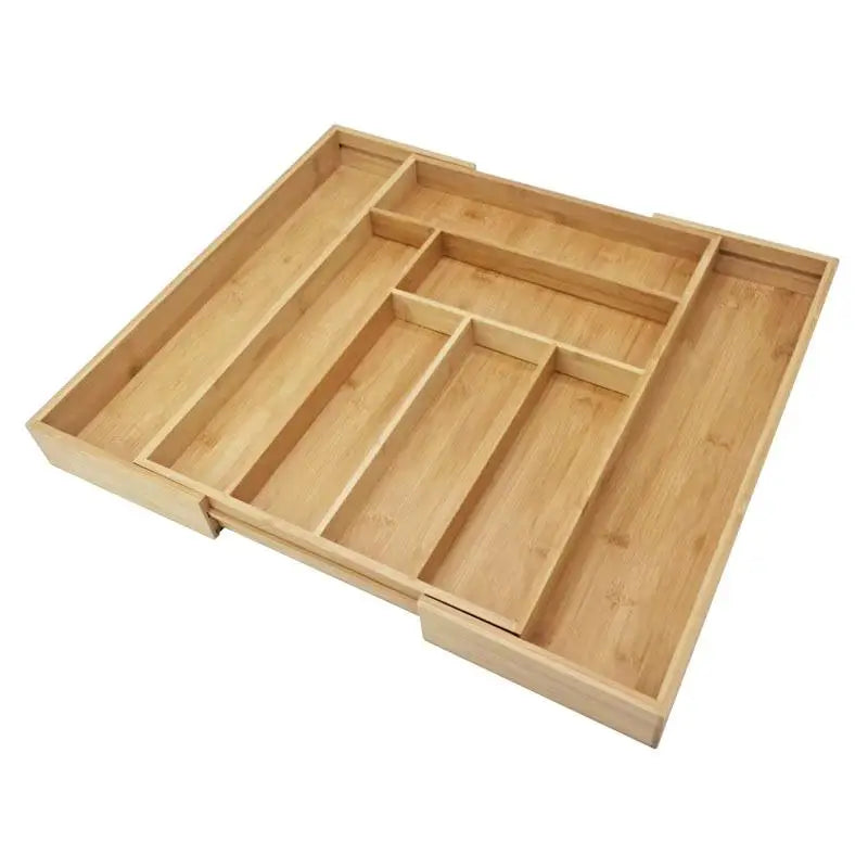 Velori Bamboo Organizer — Expandable Silverware & Cutlery Storage