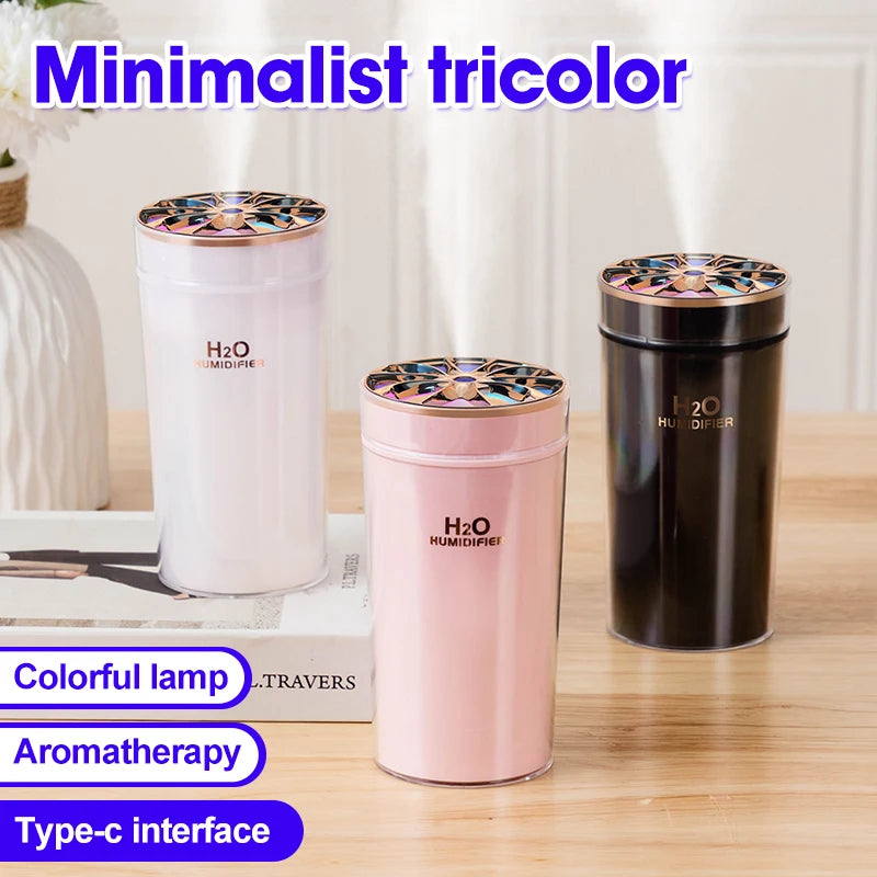 1pc Portable 300ml Ultrasonic Air Humidifier With Colorful LED Night Light Home Aroma Diffuser For Car Office Room Bedroom
