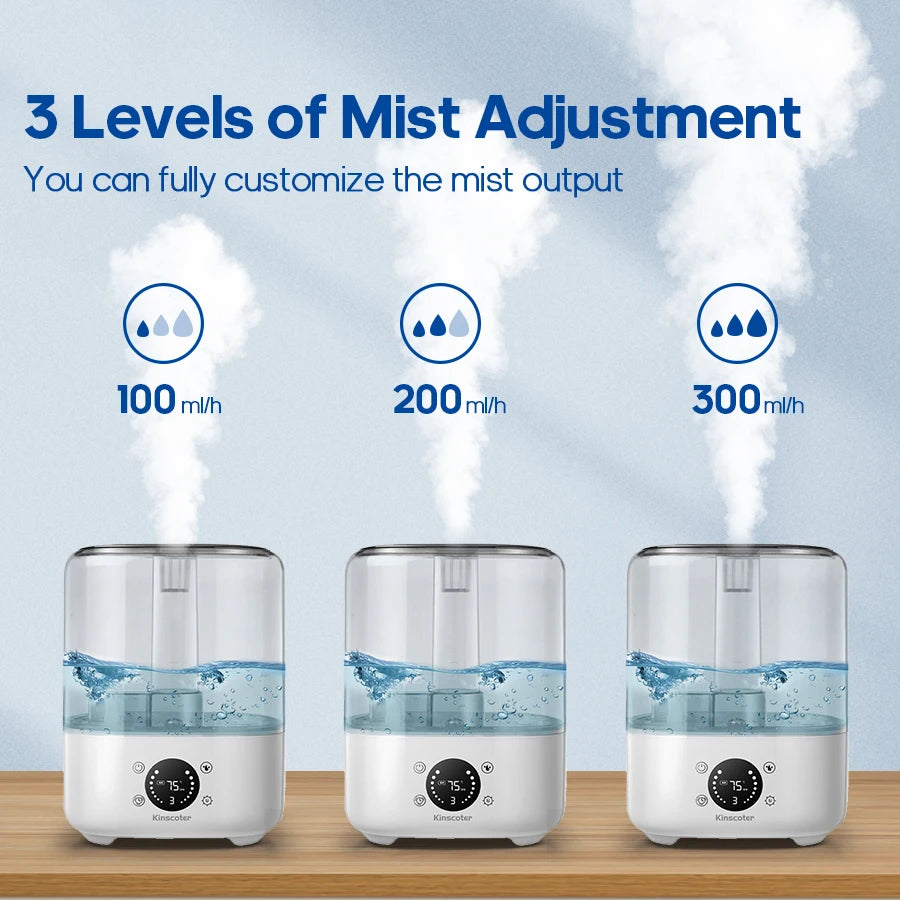 5L Air Humidifier Professional Large Capacity Home Air Humidifiers Ultrasonic Water Mist Diffuser Kinscoter Brand