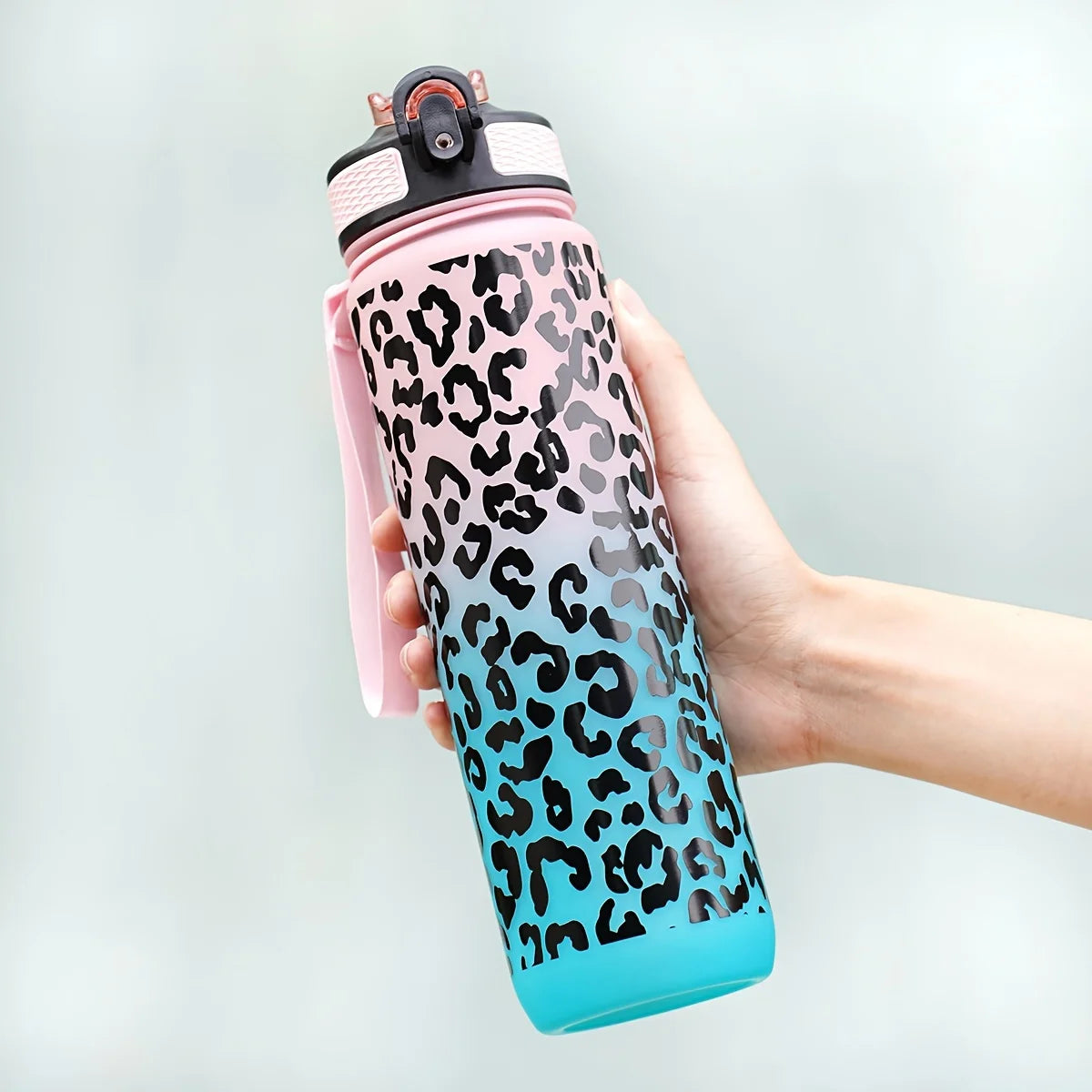 1000ml/34oz outdoor sports water bottle, with lid, durable and leak-proof, suitable for running, cycling, birthday gift, gift