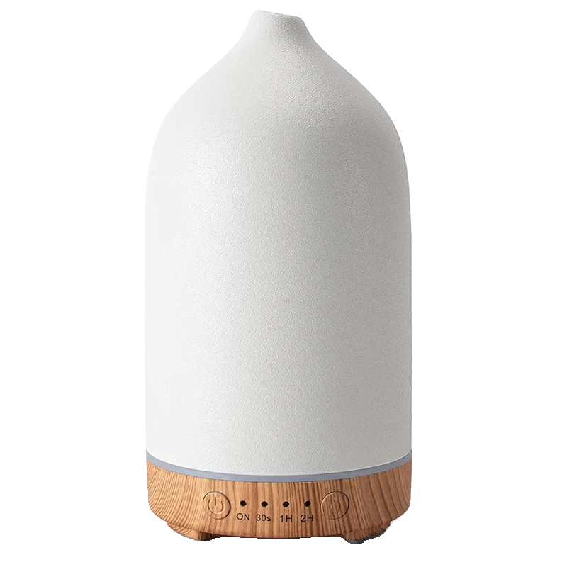 100ml Ceramic Essential Oil Diffuser for Bedroom Home Office Ultrasonic Humidifier Aroma Diffuser with 7 Colors Night Light