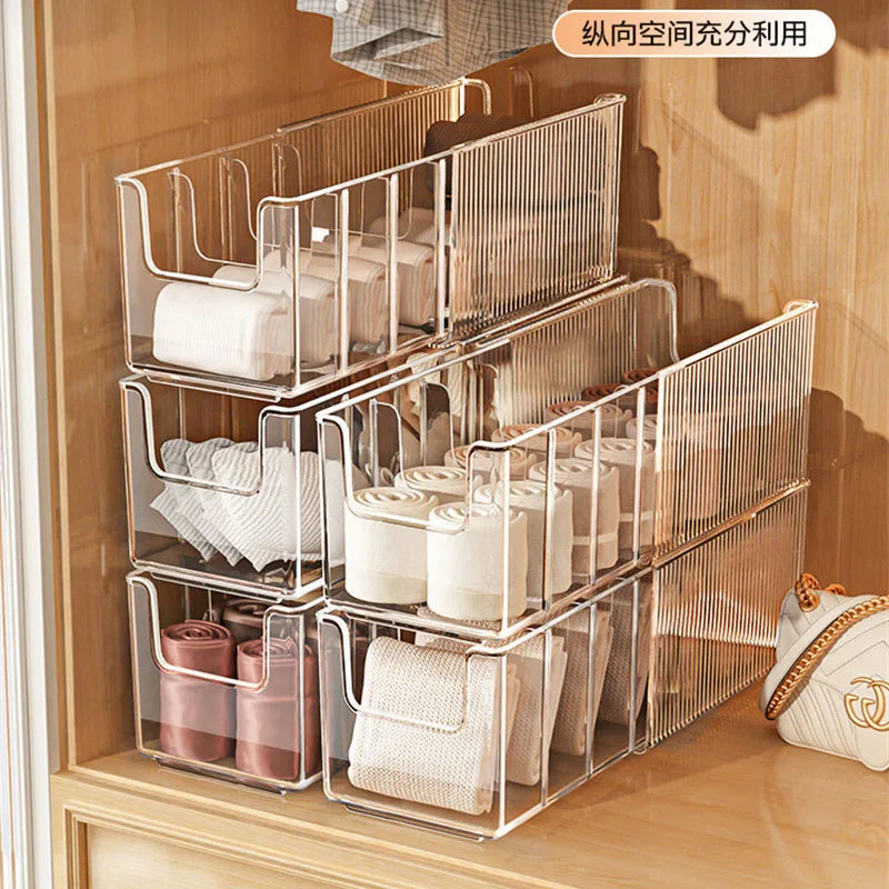 Underwear Bra Socks Organizer Expandable Cabinet Drawer Organizers Sock Scarf Underwear Storage Boxes Clear Desktop Storage Case