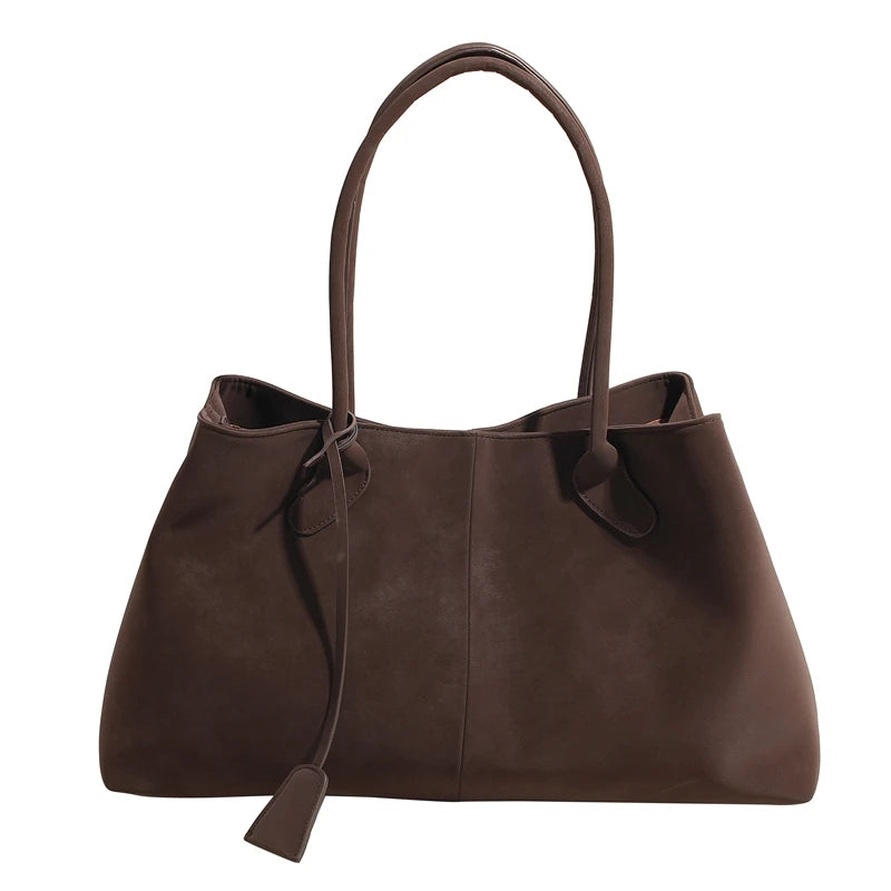 Faux Suede Solid Color High Quality Fashionable Versatile Handbag 2025 Women's Product Hot Selling  Large Capacity Shoulder Bag