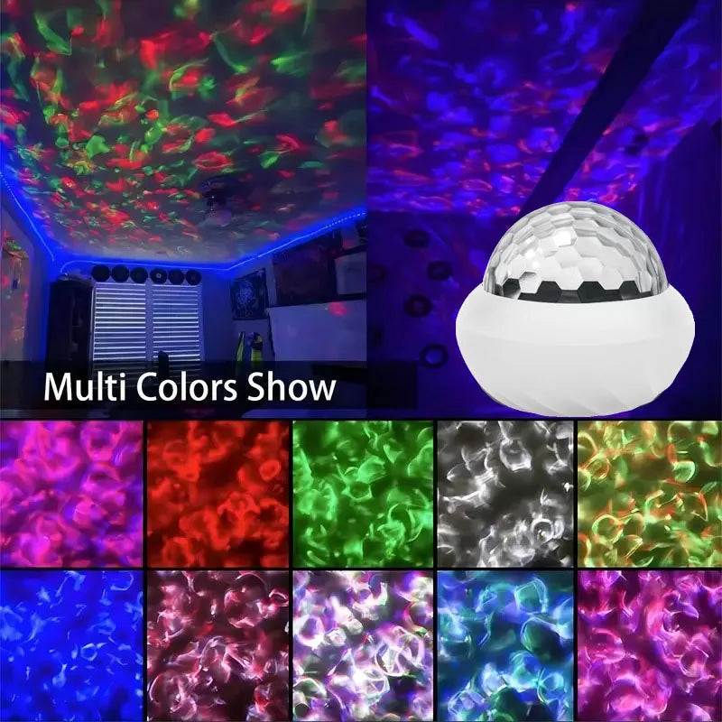 LED USB Galaxy Projector Lamp 360° Northern Aurora Ball Atmosphere Night Lights with Remote Control for Party Home Ceiling Decor