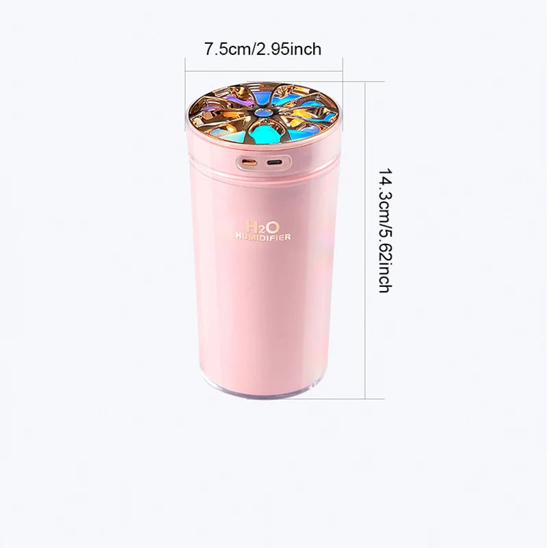 1pc Portable 300ml Ultrasonic Air Humidifier With Colorful LED Night Light Home Aroma Diffuser For Car Office Room Bedroom