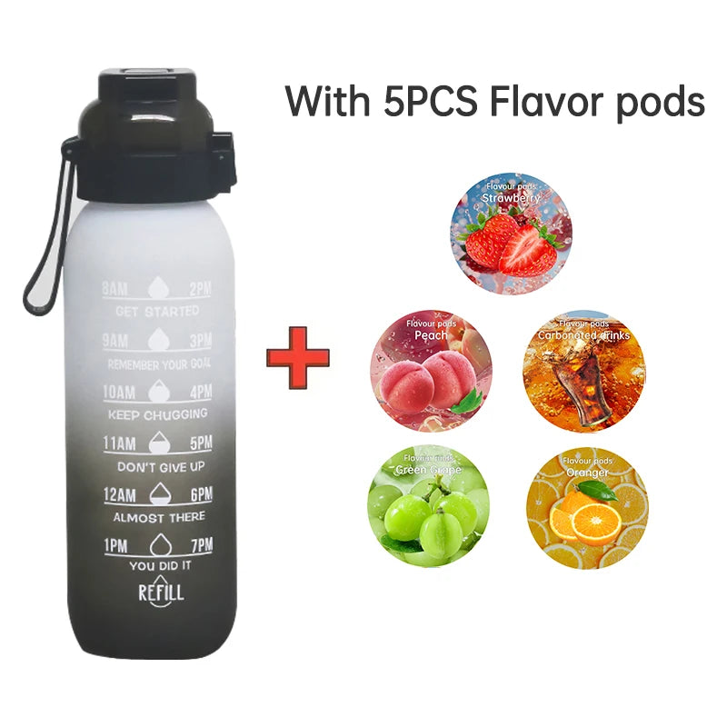 Velori Flavor Bottle — 1L Infuser Water Bottle with Straw & 5 Flavor Pods