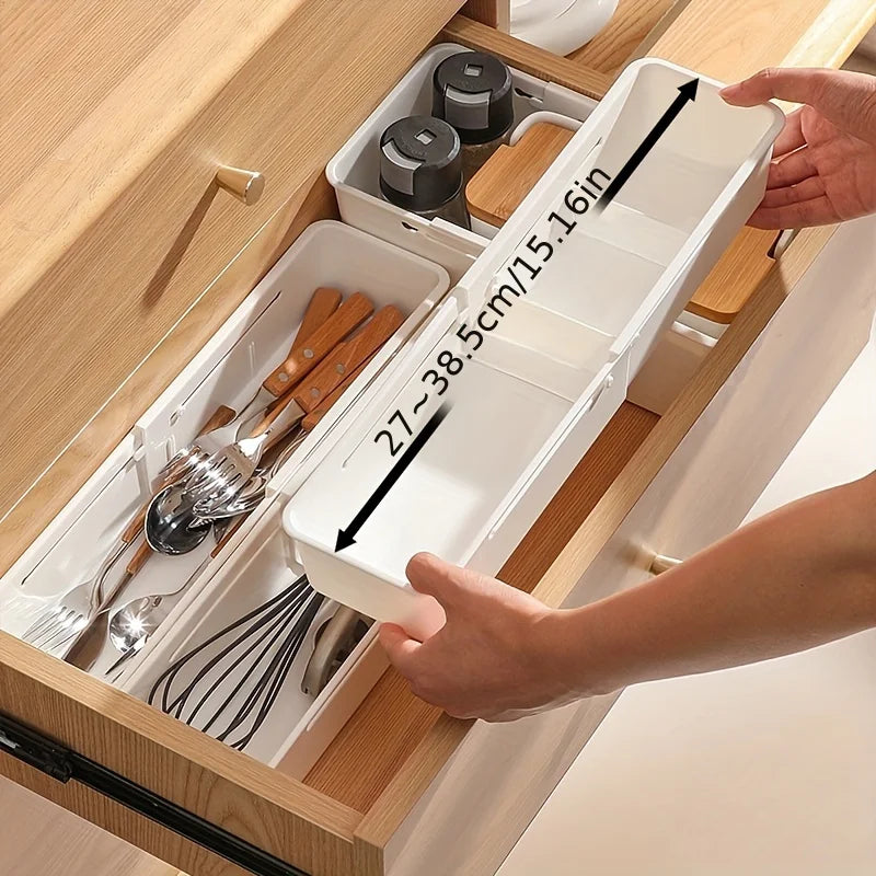 Compartment Storage Box Adjustable Functional Retractable Storage Box Home Storage Drawer With Divider Compartmentalized Design