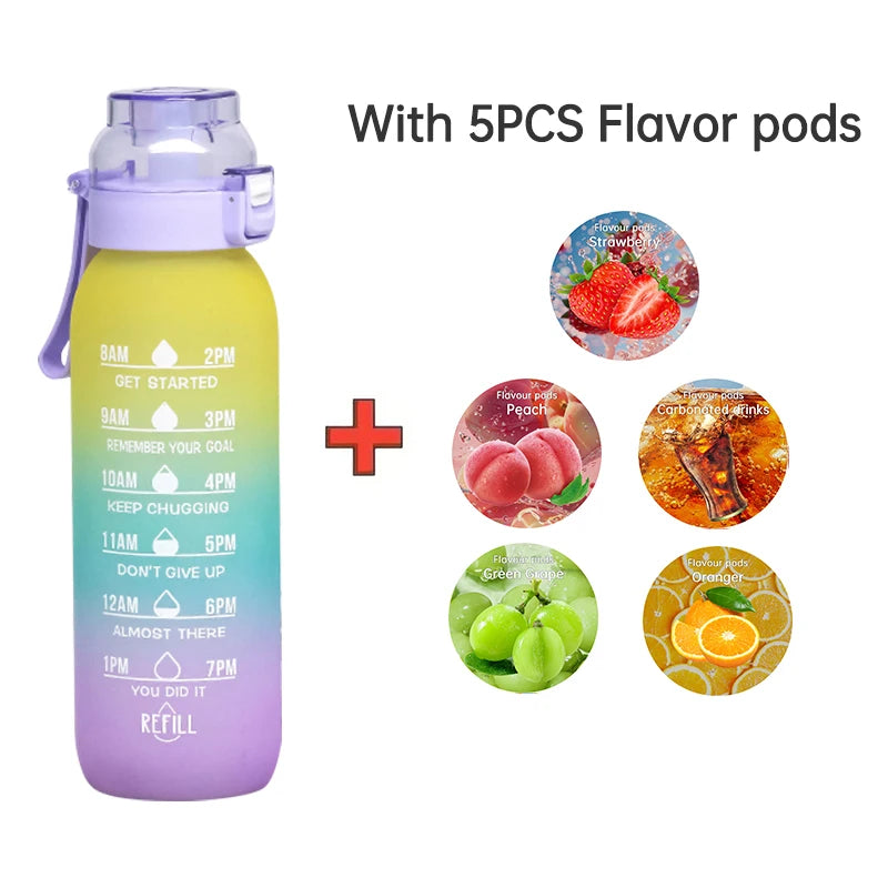 Velori Flavor Bottle — 1L Infuser Water Bottle with Straw & 5 Flavor Pods