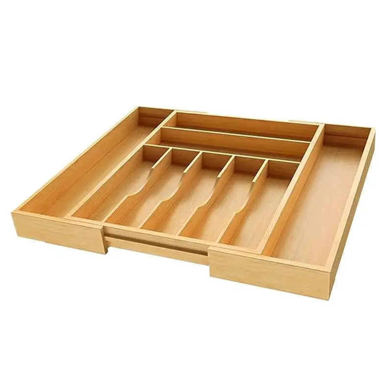 Velori Bamboo Organizer — Expandable Silverware & Cutlery Storage