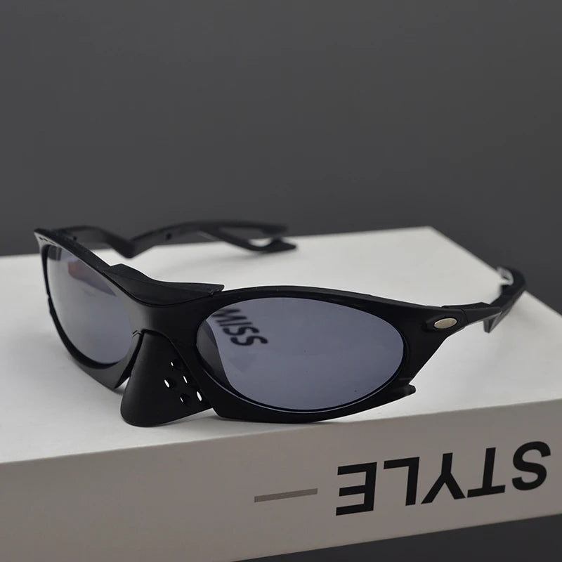 Y2K Millennium Style Unisex Outdoor Cycling Mountain Walking Sunglasses round Face Women's Fashionable Retro Elegant Sporty