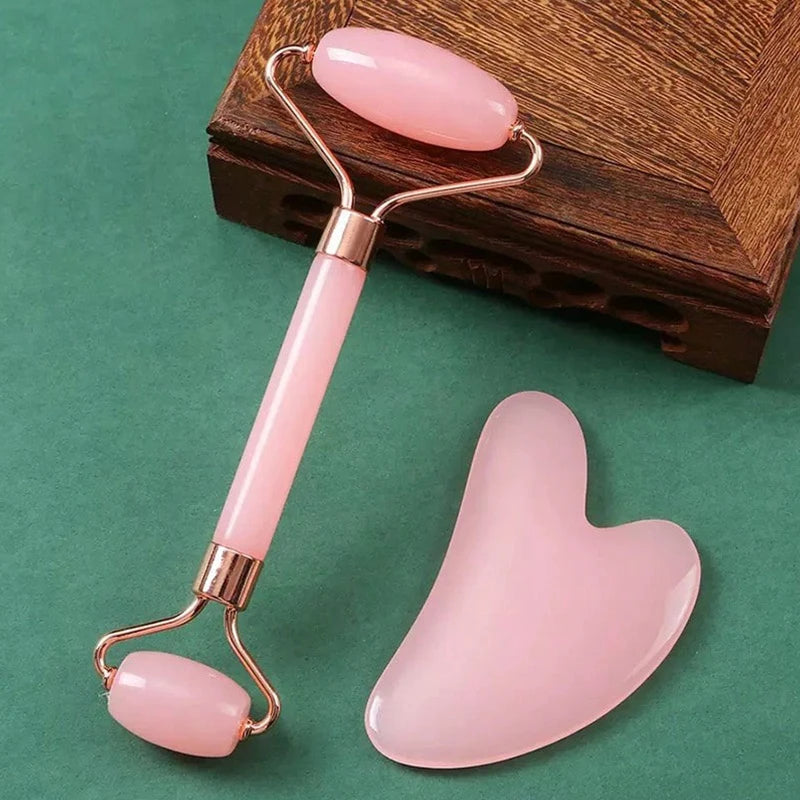 Velori Massage Kit — 2pc Face Roller & Gua Sha Board Set
