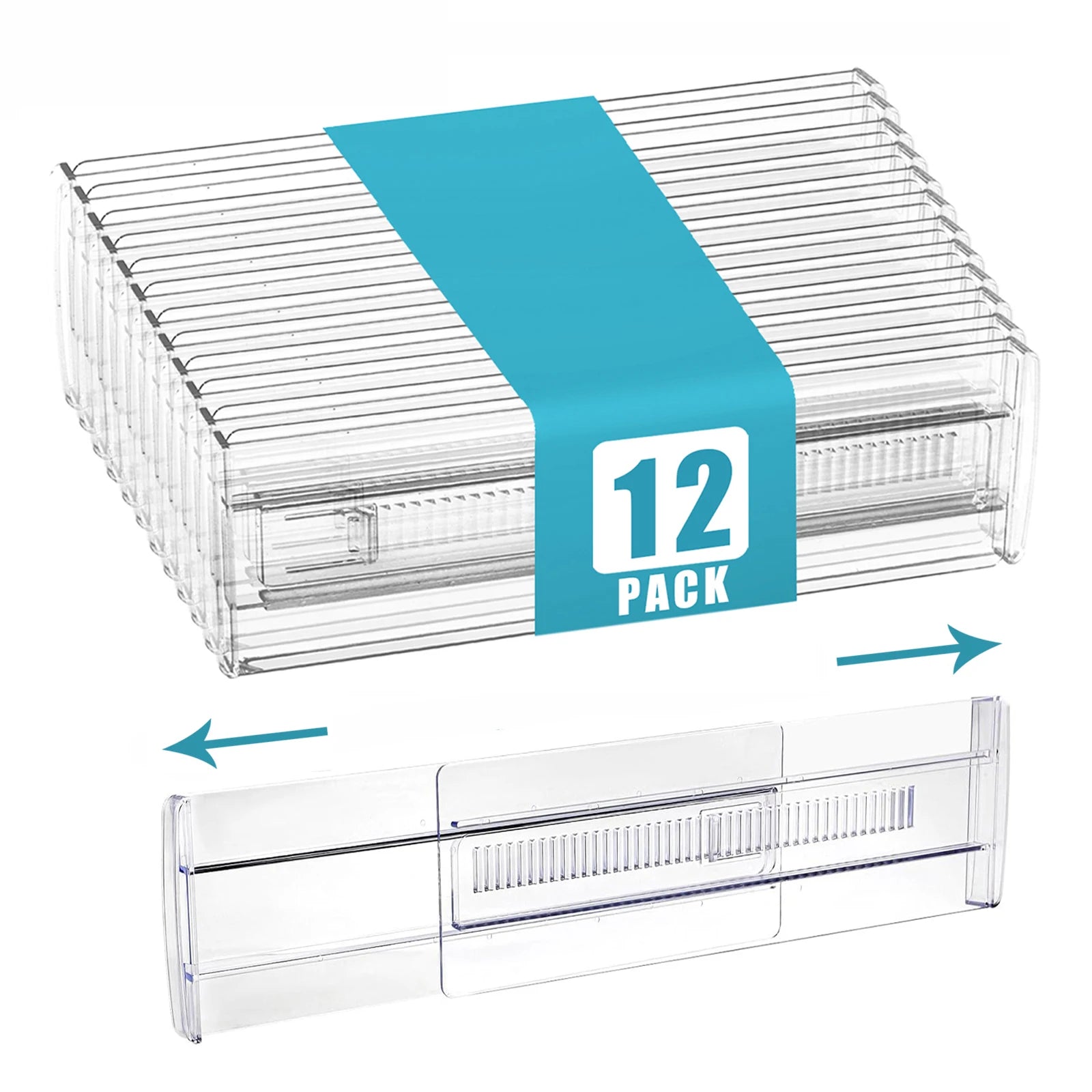 Velori Clear Organizer Set — Adjustable Expandable Drawer Dividers