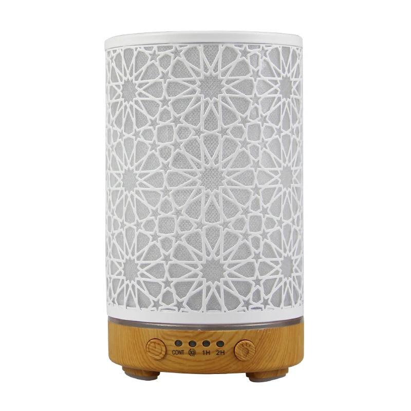 100ml Essential Oil Diffuser Aroma Diffuser Timing Function Hollow Ultrasonic Air Humidifier Smart Home Appliance with LED Light