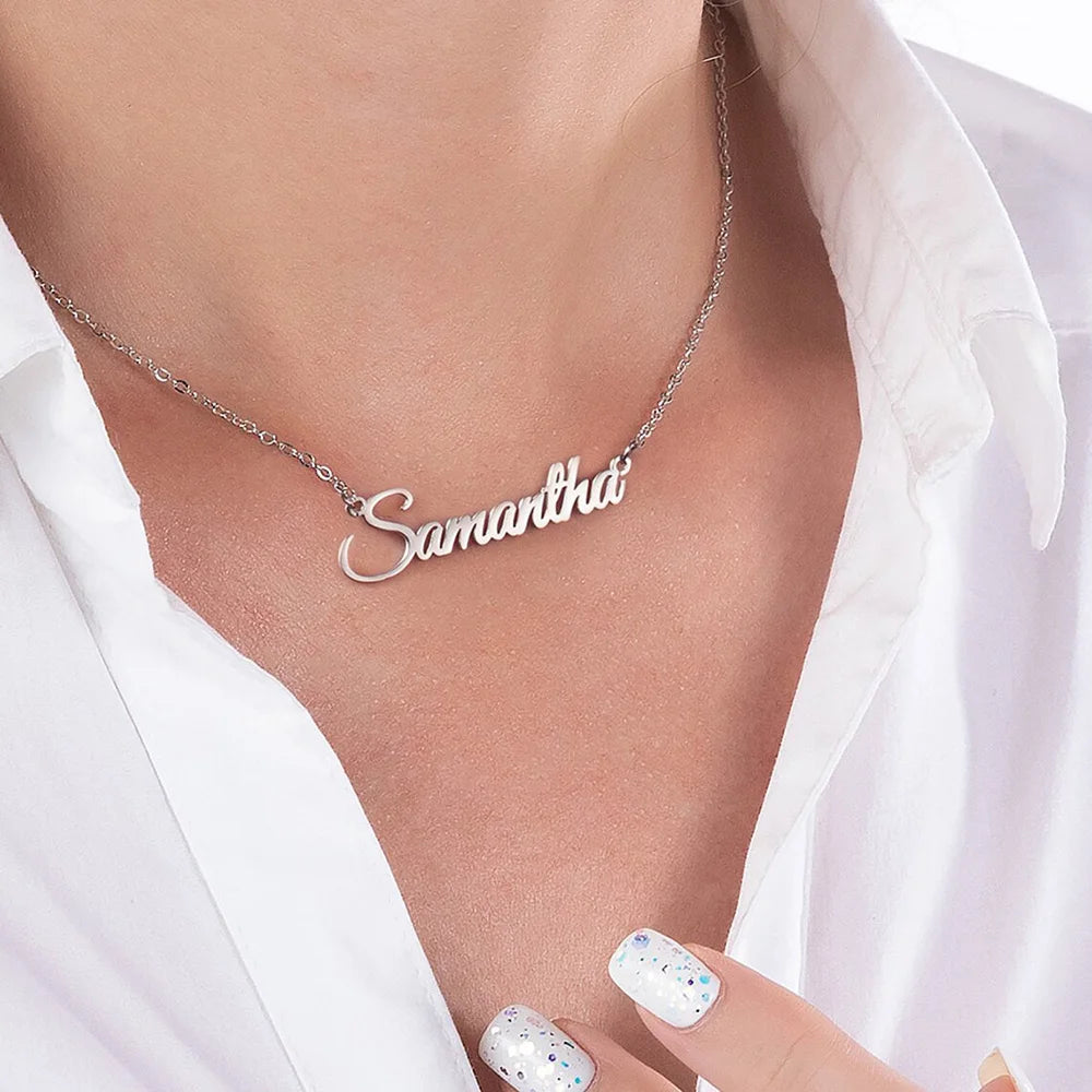 Customized Name Necklace Letter Pendant Stainless Steel Exquisite Jewelry