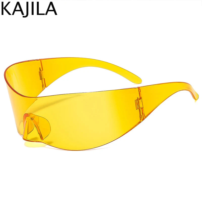 Y2K Cyber Punk One-Piece Sports Sunglasses Women Men 2025 Luxury Brand Windproof Rimless Sun Glasses For Ladies Shield Eyewear