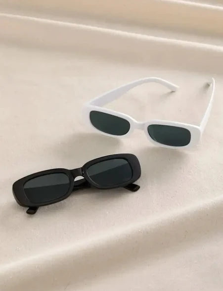2pcs/set Rectangle Frame Sunglasses For Women Men Candy Color Y2K Fashion Sun Glasses Vintage Outdoor Eyewear UV400