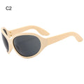 Irregular UV400 Oversized Sunglasses Y2K Shades Wrap Around Women & Men