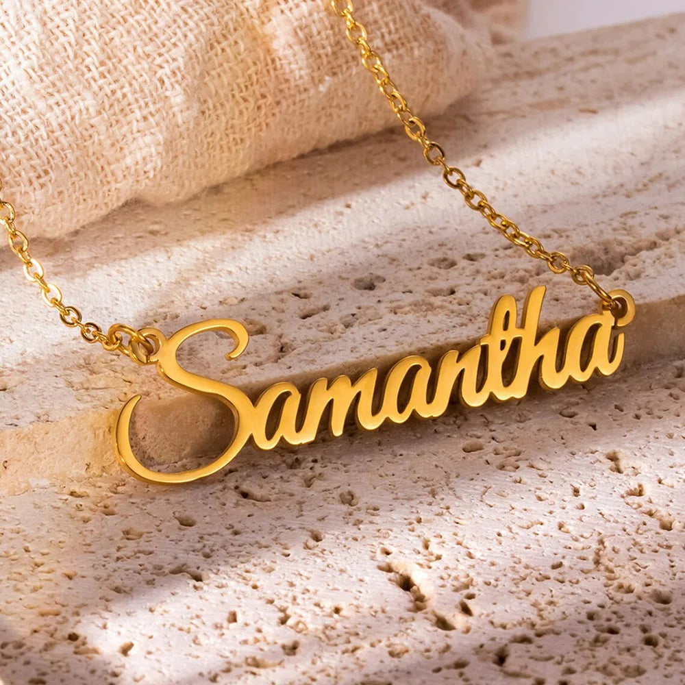 Customized Name Necklace Letter Pendant Stainless Steel Exquisite Jewelry