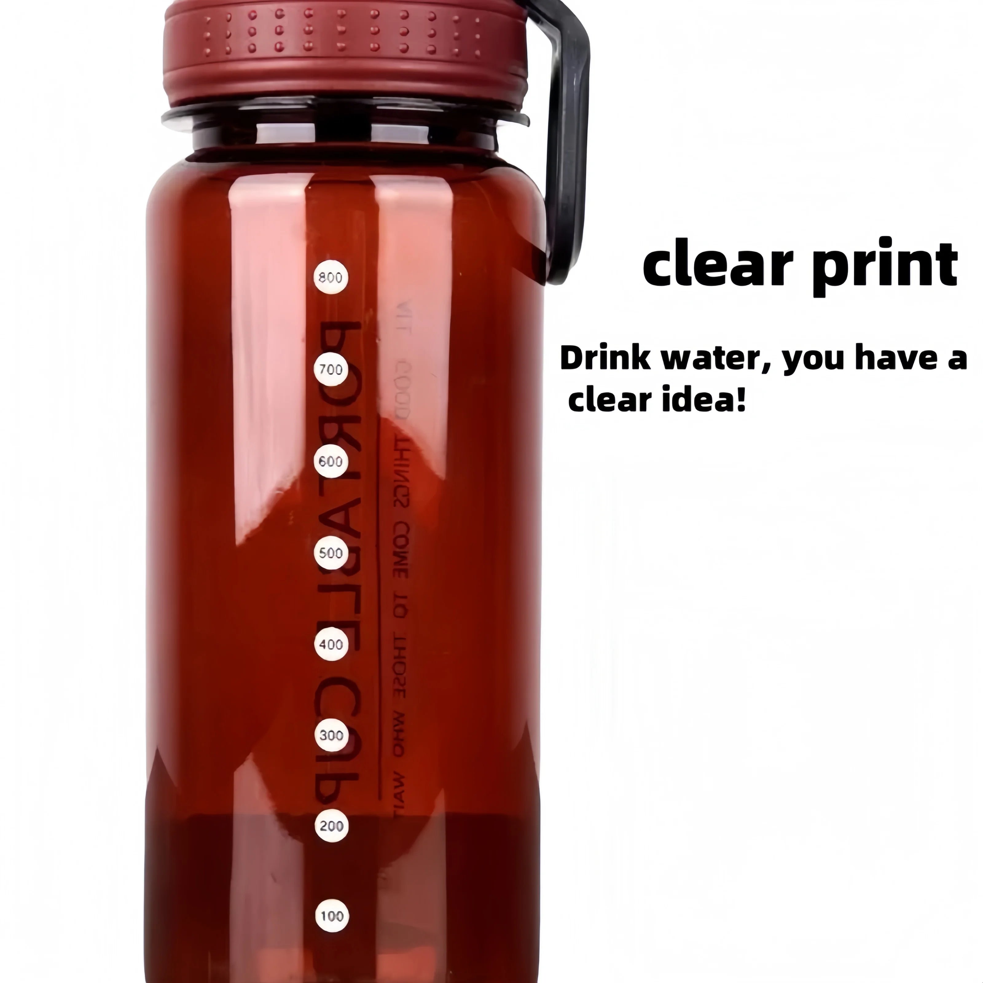 1 Liter Large Capacity Leak Proof Sports Water Bottle With Handheld Ring Portable Plastic Space Cup Outdoor Travel Beach Gym Jug