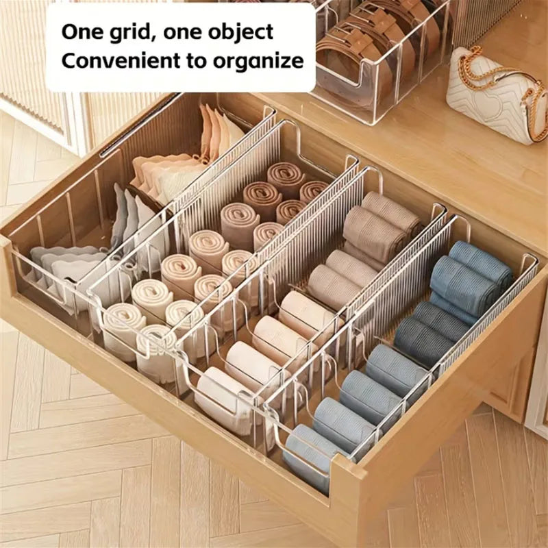 Underwear Bra Socks Organizer Expandable Cabinet Drawer Organizers Sock Scarf Underwear Storage Boxes Clear Desktop Storage Case