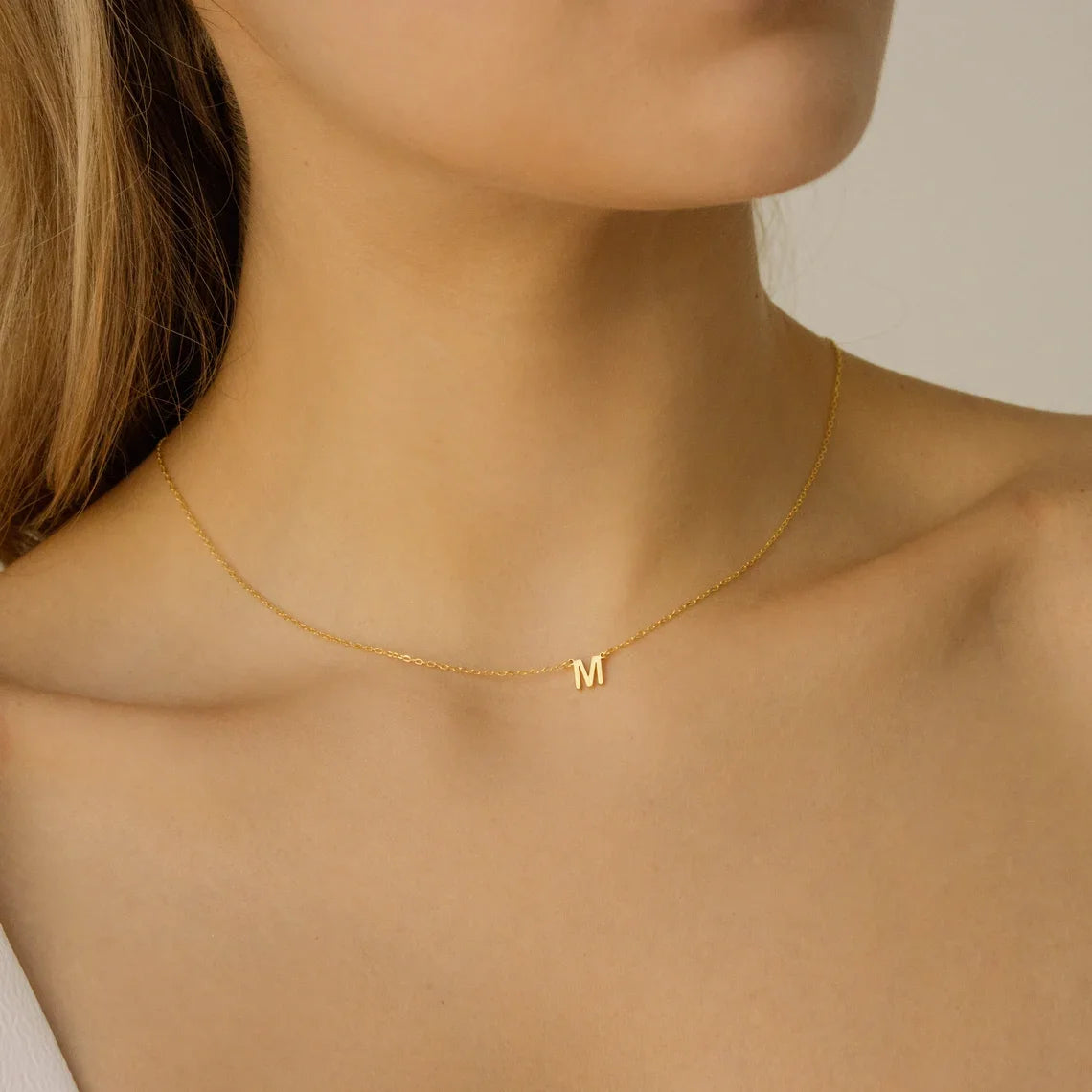 A-Z26 Initial Letters Necklace For Women Stainless Steel Jewelry Pendant Alphabet Single Name Choker Necklaces Dropshipping