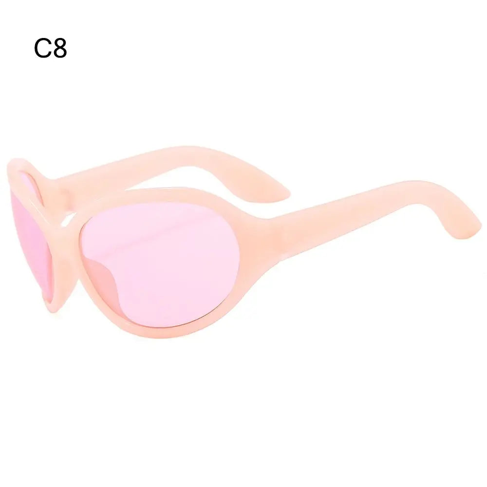 Irregular UV400 Oversized Sunglasses Y2K Shades Wrap Around Women & Men