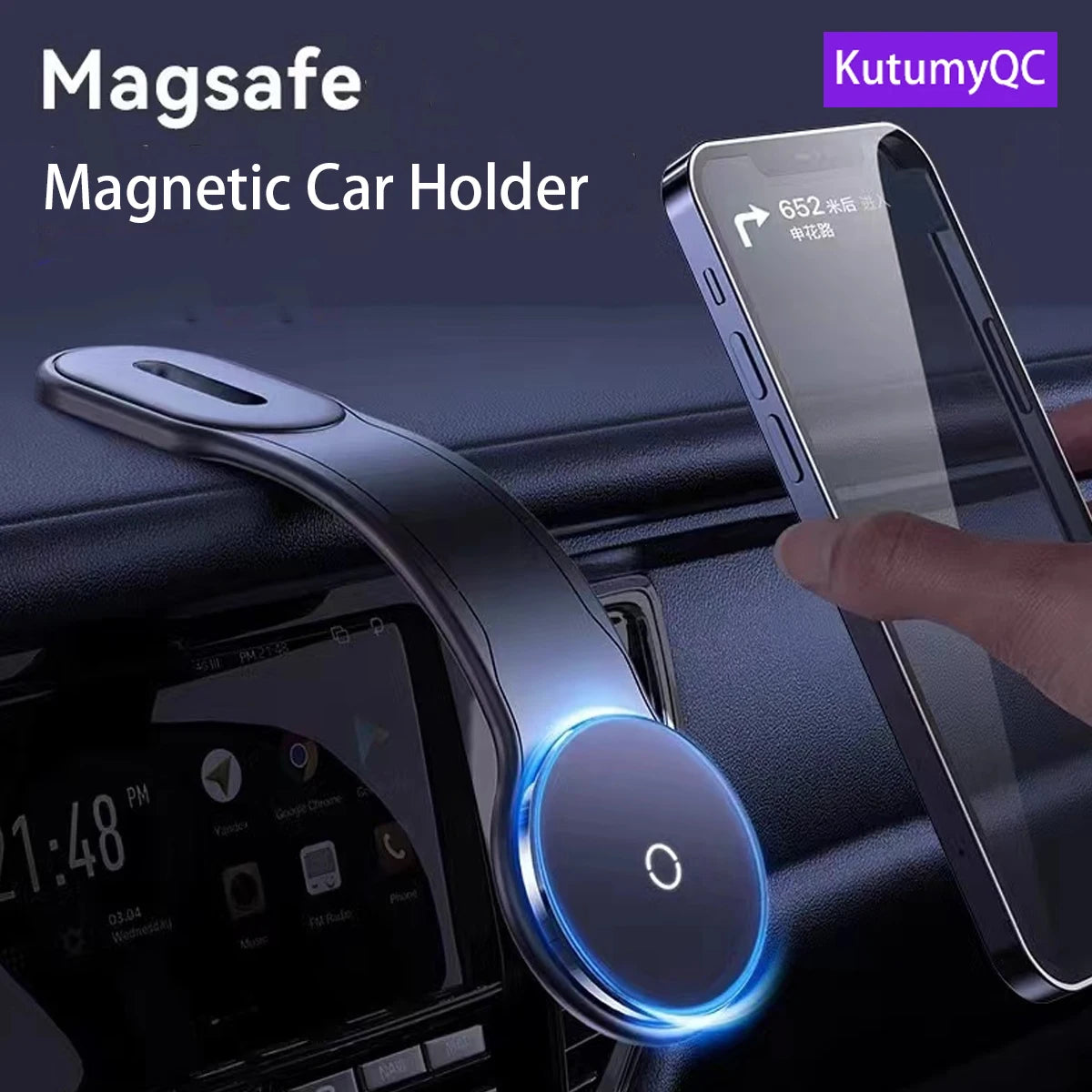 Car Mount Detachable, Bendable Aluminum Arm Magnetic Phone Holder for Car Cell Phone Mount for Car